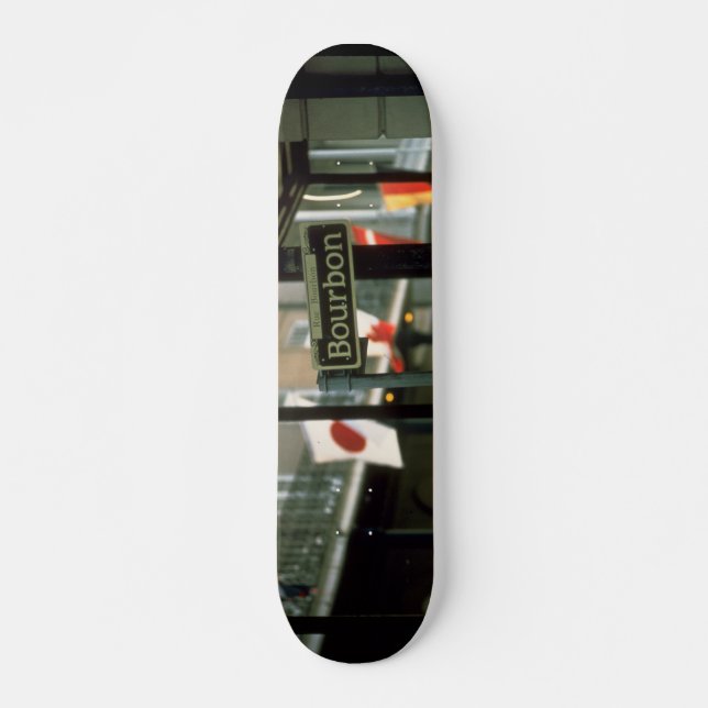 Bourbon Street Sign in New Orleans Skateboard (Front)