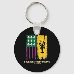 Bourbon Street Strong New Orleans Pride Crawfish M Keychain