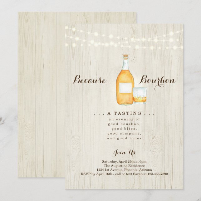 Bourbon Tasting Party Invitation (Front/Back)