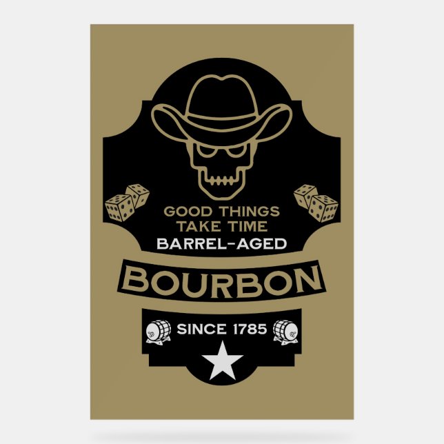 Bourbon Whiskey Art Acrylic Sign (Front)