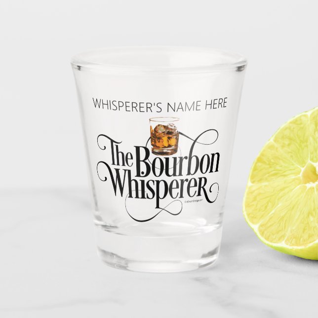 Bourbon Whisperer (personalized) Shot Glass (Front)