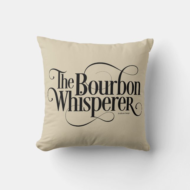 Bourbon Whisperer Throw Pillow (Front)