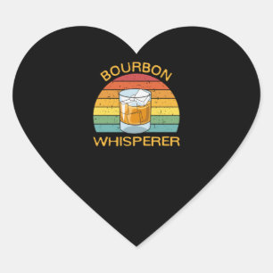 Bourbon Whisperer Whiskey Bourbon Drinking Gift Heart Sticker