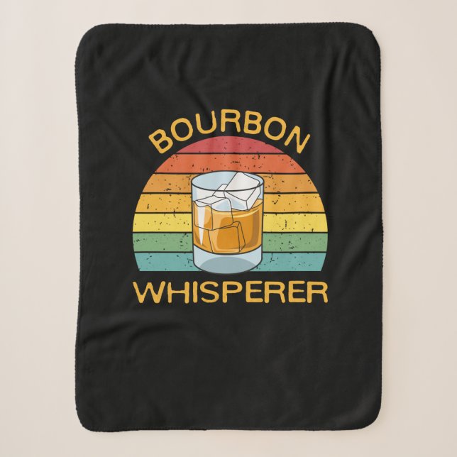 Bourbon Whisperer Whiskey Bourbon Drinking Gift Sherpa Blanket (Front)