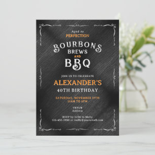 Bourbons Brews and BBQ Milestone Birthday Invitation