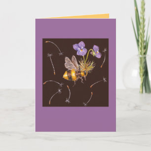 bourdon avec violets casquette sur carte