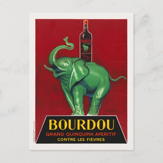 Bourdou Grand Quinquina Apéritif France Vintage Po Postcard (Front)