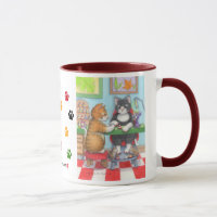 Bourgeon de chats de manucure et tasse élégante