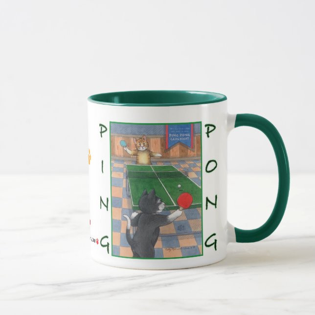 Bourgeon de chats de ping-pong et tasse élégante (Droite)
