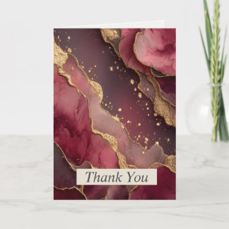 Bourgogne & Carte de remerciements Gold Agate