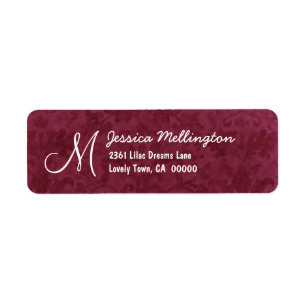 Bourgogne Damask Monogram M Mariage V01