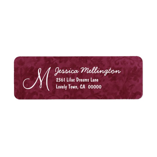 Bourgogne Damask Monogram M Mariage V01 (Devant)