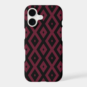 Bourgogne et motif diamant noir