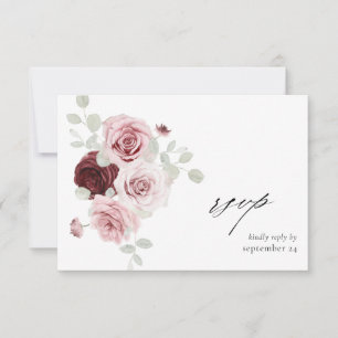 Bourgogne et rose pâle Ele 6 w Repas RSVP