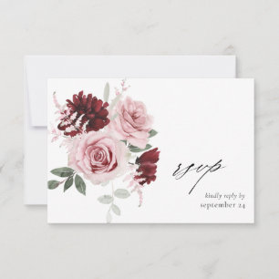 Bourgogne et rose pâle Ele 6 w Repas RSVP 2