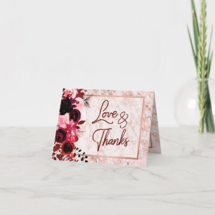 Bourgogne Floral et Rose Mariage or Merci