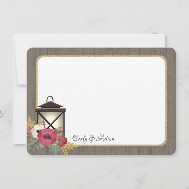 Bourgogne Floral Lanterne Russe Merci (Devant)