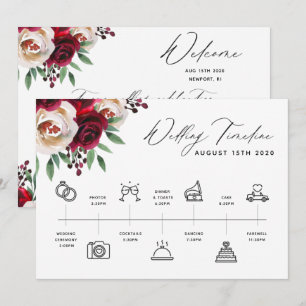 Bourgogne Floral Mariage Timeline Programme & Bien