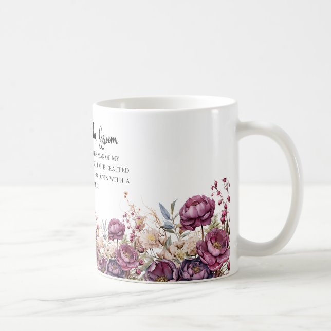 Bourgogne Floral Mère De La Groom Mug (Droite)