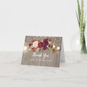 Bourgogne Floral Russe Mariage Merci