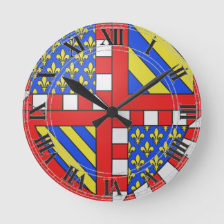 Bourgogne (France) Coat of Arms Round Clock