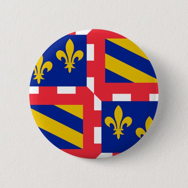 Bourgogne (France) Flag 2 Inch Round Button (Front)