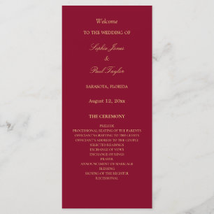 Bourgogne Golden Beige Wedding Programme