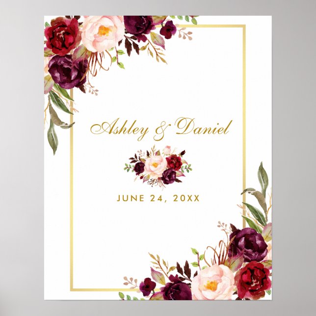 Bourgogne Mariage Livre d'invité Autre Poster (Devant)