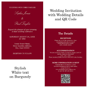 Bourgogne Mariage QR Code RSVP Invitation