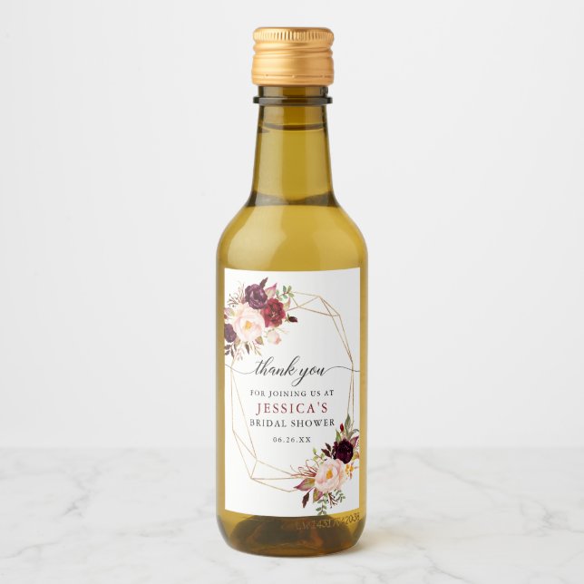 Bourgogne Marsala Mini bouteille de vin Étiquettes (Devant)