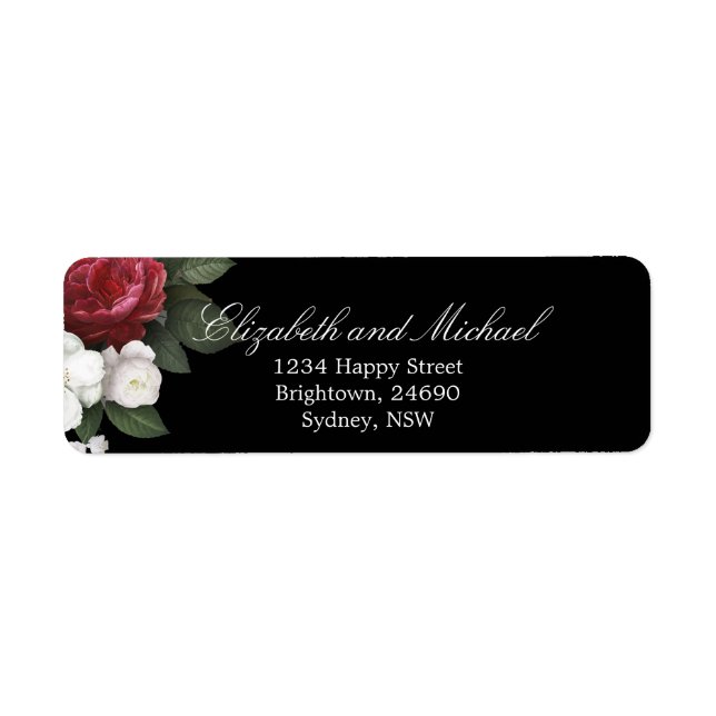 Bourgogne Rose Élégant Moderne Chic Mariage Étique (Devant)