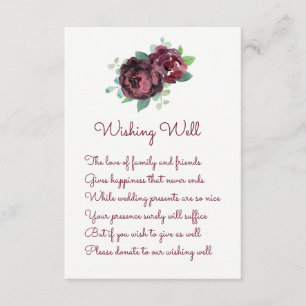 Bourgogne Rose Mariage Wishing Well Cartes