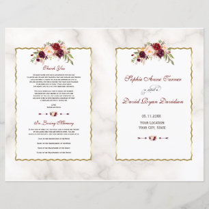 Bourgogne Rouge Floral Gold Marble Programme de ma