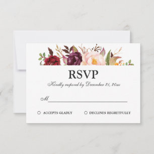 Bourgogne Rouge Floral Russe Boho RSVP