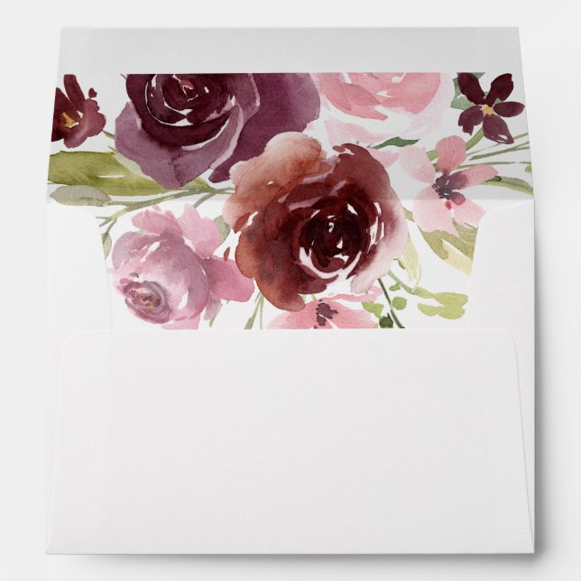 Bourgogne rougissent carte rose des enveloppes (Dos (Bas))