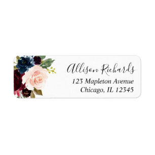 Bourgogne rougissent les aquarelles florales roses
