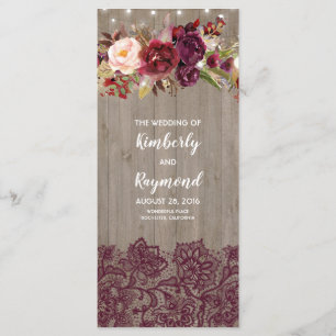 Bourgogne Rustique Programmes de mariage floral