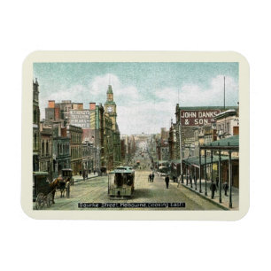 Bourke St., Melbourne, Australia Vintage Style Magnet