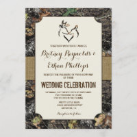 Bourlap + Chasse aux cerfs Invitations de mariage 