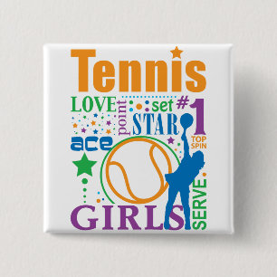 Bourne Tennis 2 Inch Square Button