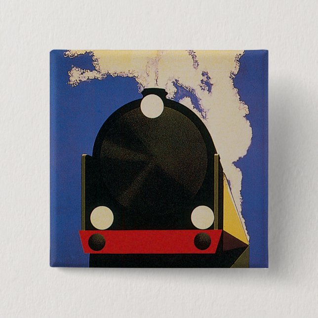 Bournemouth Belle 2 Inch Square Button (Front)