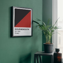 Bournemouth Cherry Red and Black - White Border