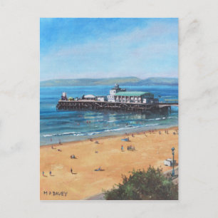 Bournemouth Pier Summer Morning From Cliff Top Postcard
