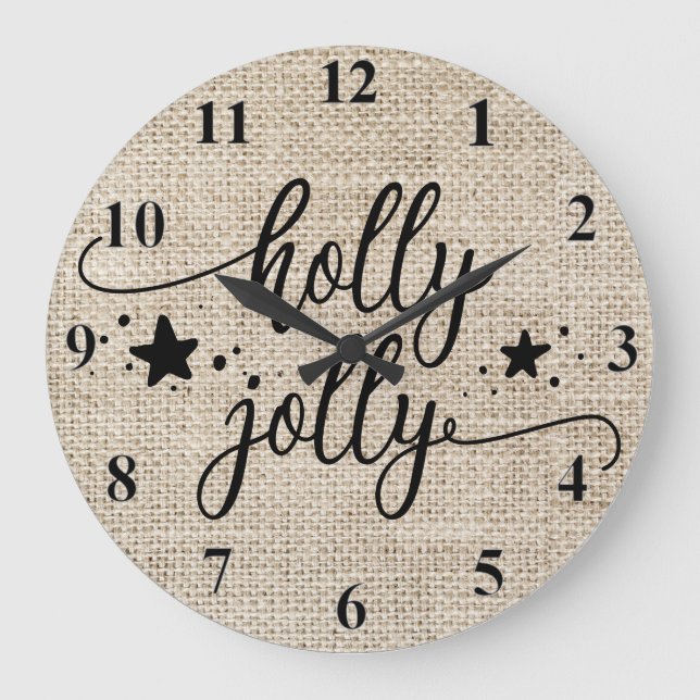 Bourrage rustique avec horloge Holly Jolly (Recto)