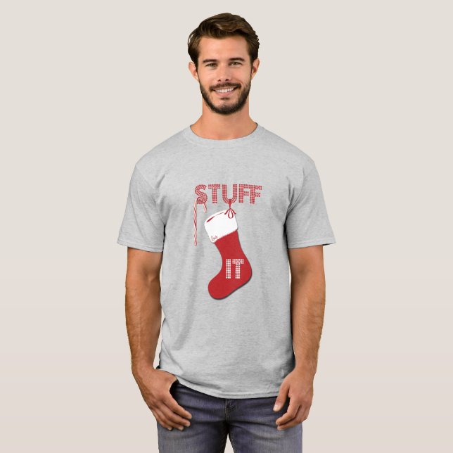 Bourrez-le T-shirt drôle de bas de Noël (Devant entier)