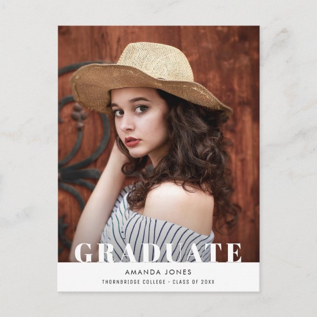 BOURSE | Invitation de graduation photo moderne (Devant)