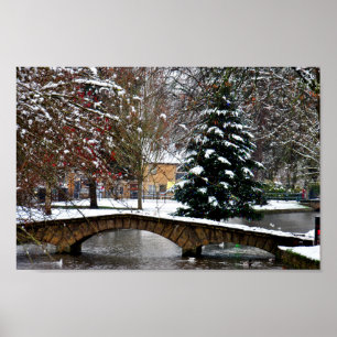Bourton on the Water Christmas Tree Cotswolds Poster