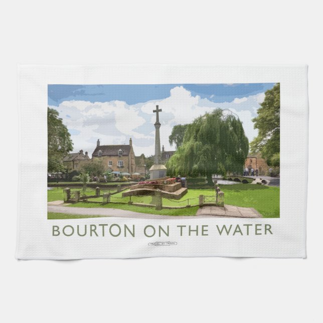 Bourton on the Water Railway Poster Kitchen Towel (Horizontal)