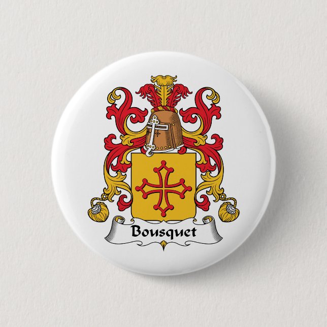 Bousquet Family Crest 2 Inch Round Button (Front)