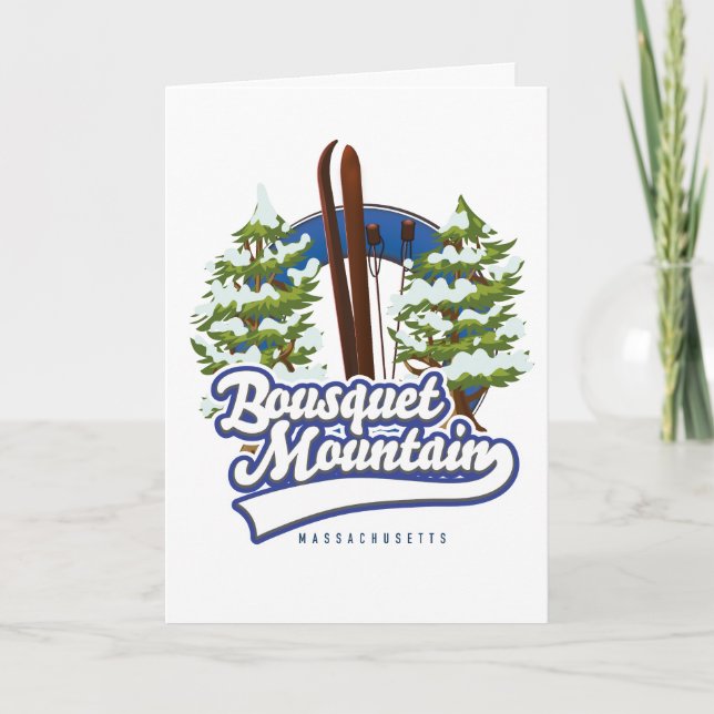 Bousquet Mountain Massachusetts Ski logo  Holiday Card (Front)